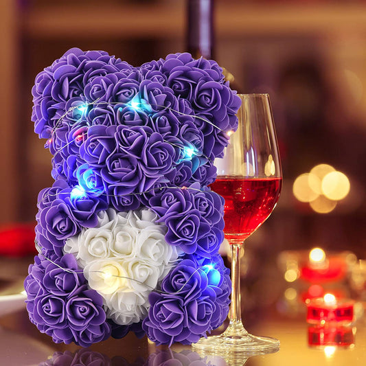 LoveBear™ Soft Purple Rose Calming Teddy